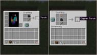 Crafting recipe of both regular and copper torches (Image via Sportskeeda Gaming || Mojang Studios)